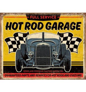 Plechová cedule - Hot Rod Garage
