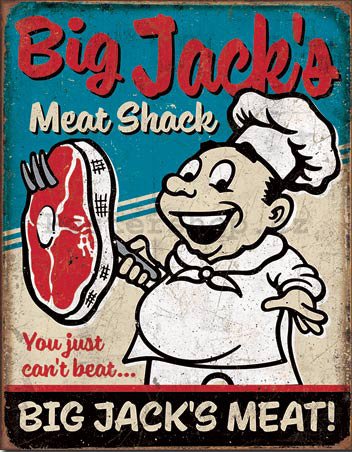 Plechová cedule - Big Jack's Meat Shack