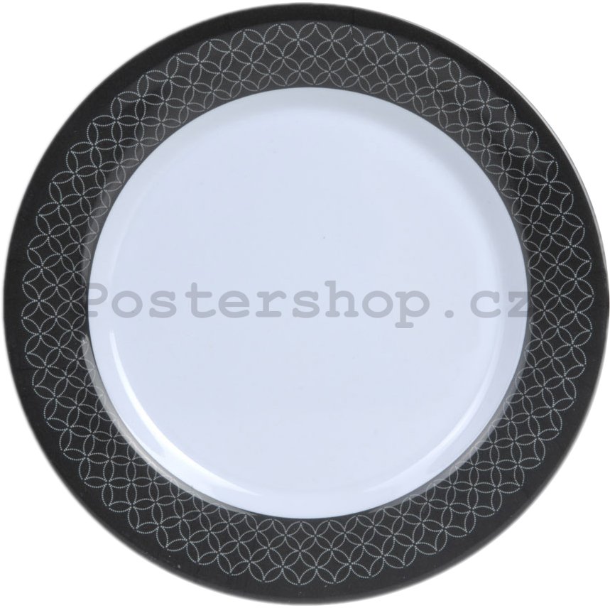 Retro talíř malý - Černobílý vzor (1)