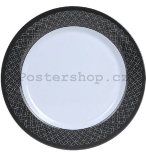 Retro talíř malý - Černobílý vzor (1)