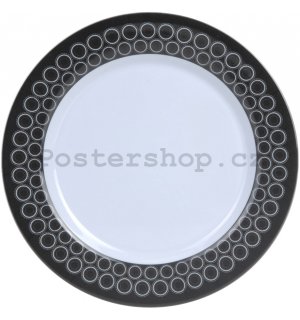 Retro talíř malý - Černobílý vzor (5)