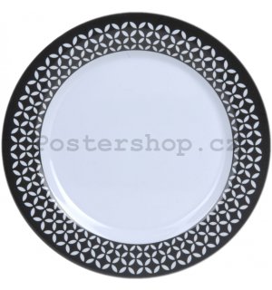Retro talíř velký - Černobílý vzor (2)