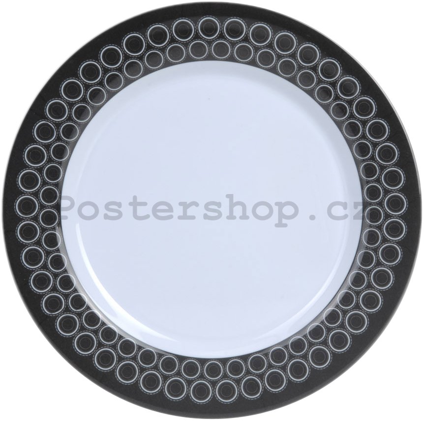 Retro talíř velký - Černobílý vzor (5)