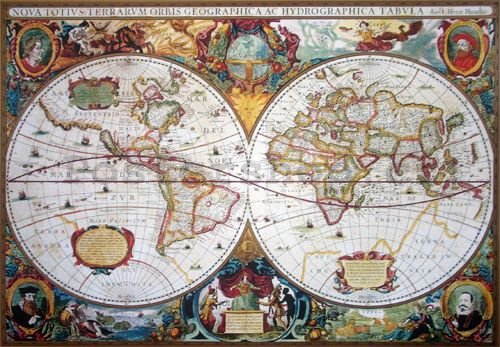 Plakát - 17th Century World Map