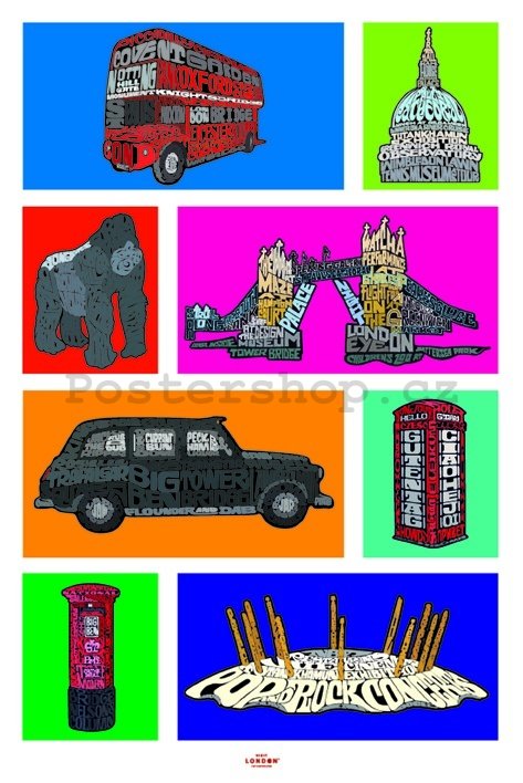Plakát - Visit London (Collage)