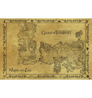 Plakát - Game of Thrones (Starobylá mapa)