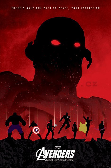 Plakát - Avengers Age of Ultron (červený)