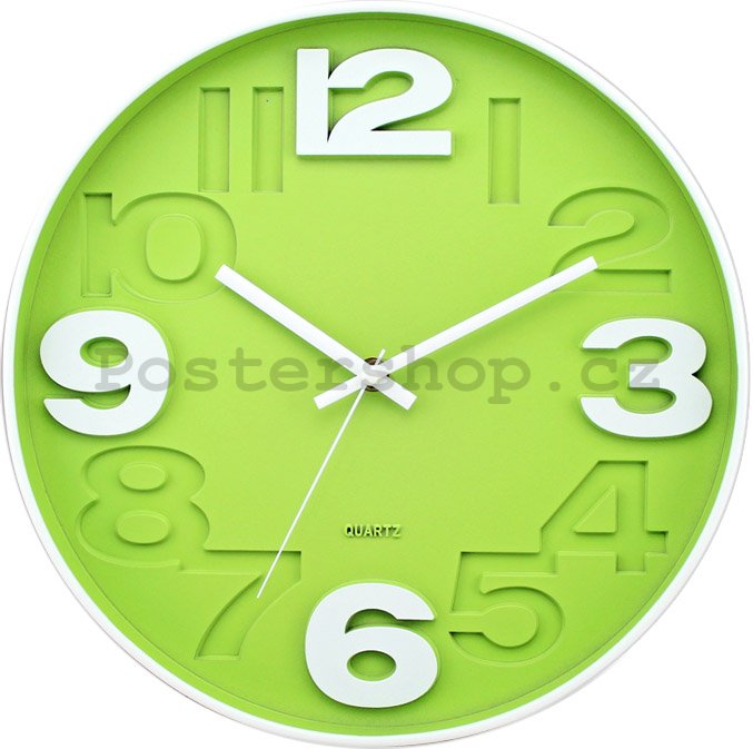Nástěnné hodiny: Zelená (2) - 30 cm