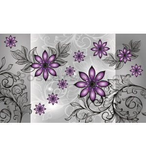 Fototapeta: Fialové květiny (vzor) - 254x368 cm
