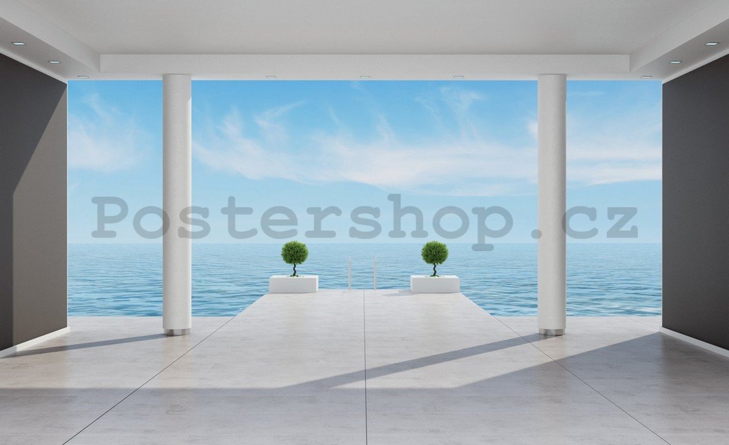 Fototapeta: Výhled na moře (terasa) - 254x368 cm