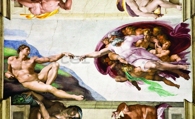Fototapeta: Stvoření Adama (Michelangelo Buonarotti) - 254x368 cm