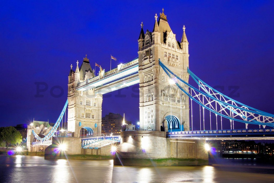 Fototapeta: Noční Tower Bridge - 254x368 cm