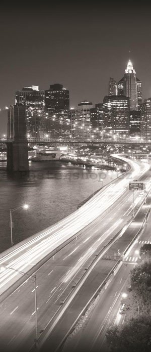 Fototapeta samolepící: Černobílý Brooklyn Bridge - 211x91 cm