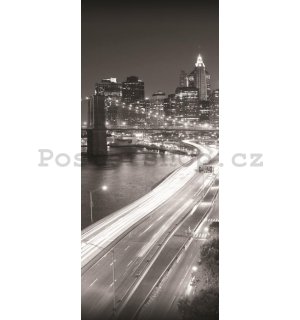 Fototapeta samolepící: Černobílý Brooklyn Bridge - 211x91 cm