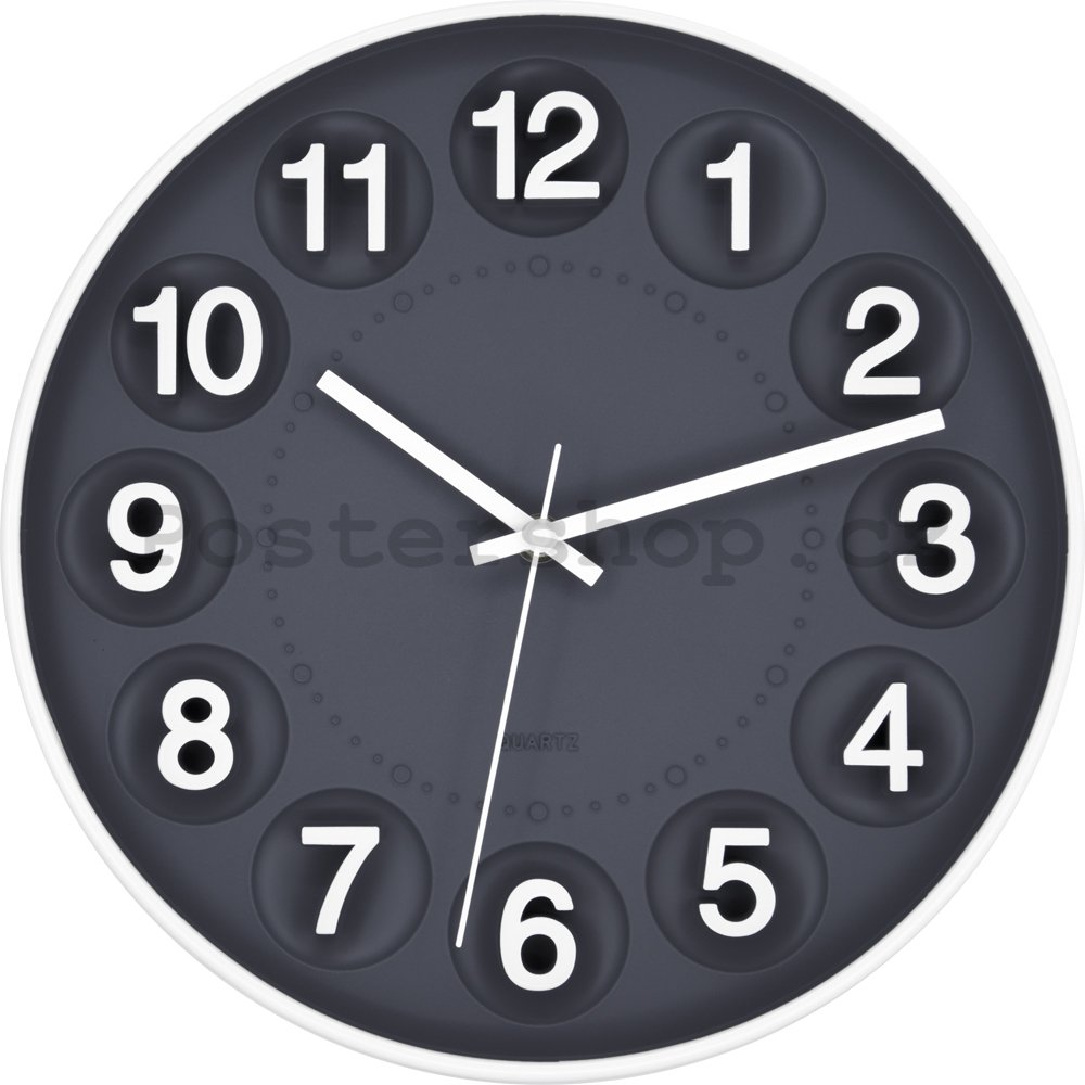 Nástěnné hodiny: Číselné kruhy (šedá) - 30 cm