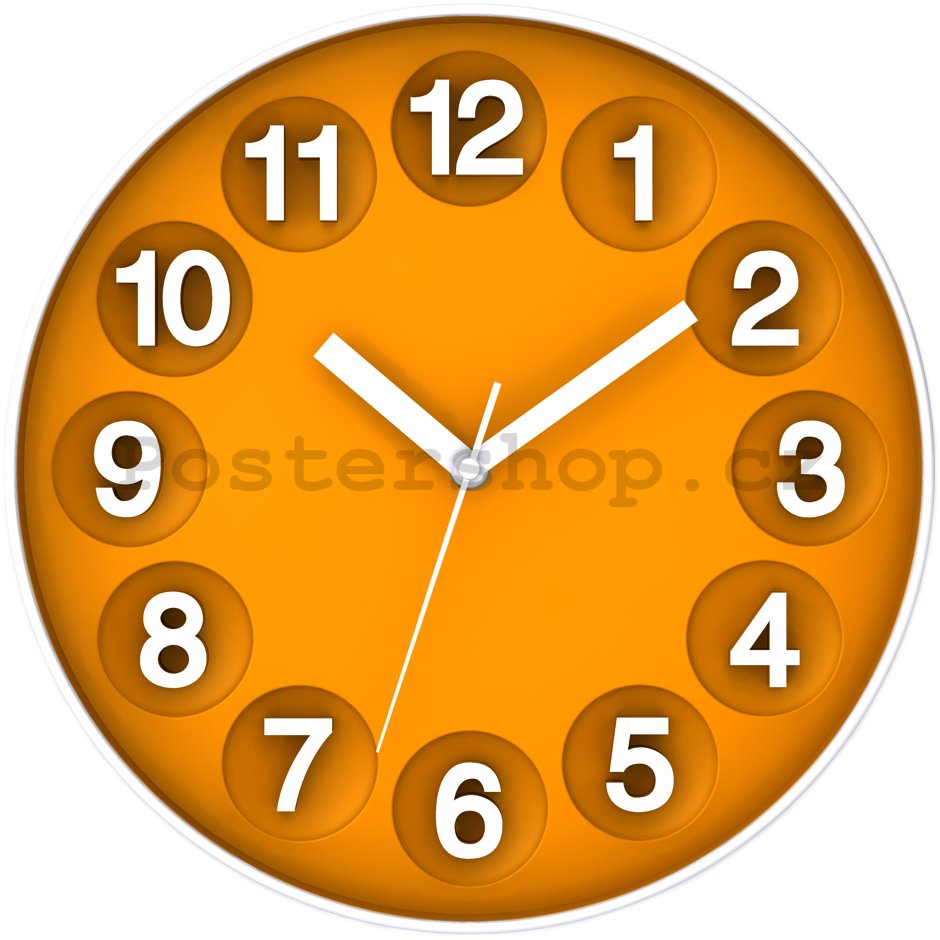 Nástěnné hodiny: Číselné kruhy (oranžová) - 30 cm