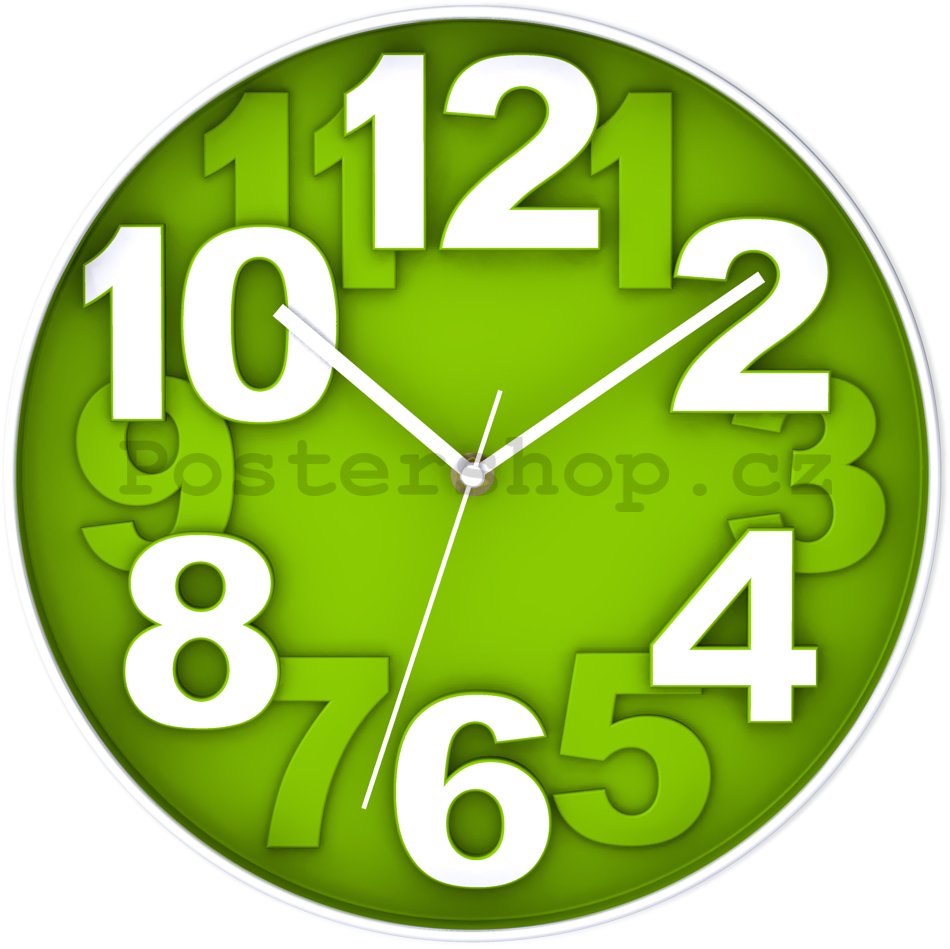 Nástěnné hodiny: Zelená (1) - 30 cm