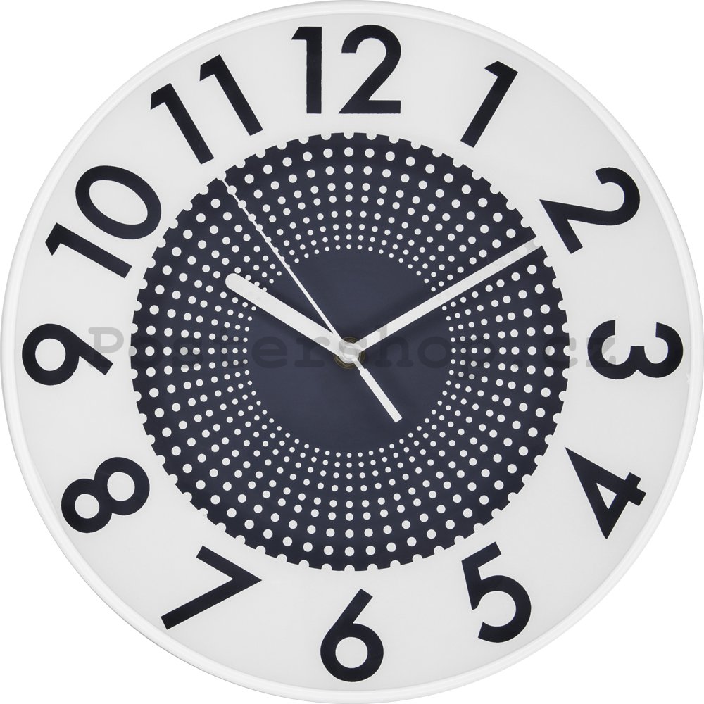 Nástěnné hodiny: Tečkované nekonečno (šedá) - 30 cm