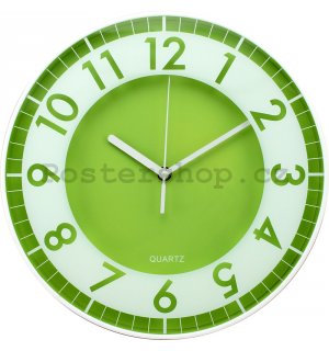 Nástěnné hodiny: Moderní (zelenobílé) - 30 cm