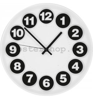 Nástěnné hodiny: Číselné kruhy (černobílá) - 30 cm
