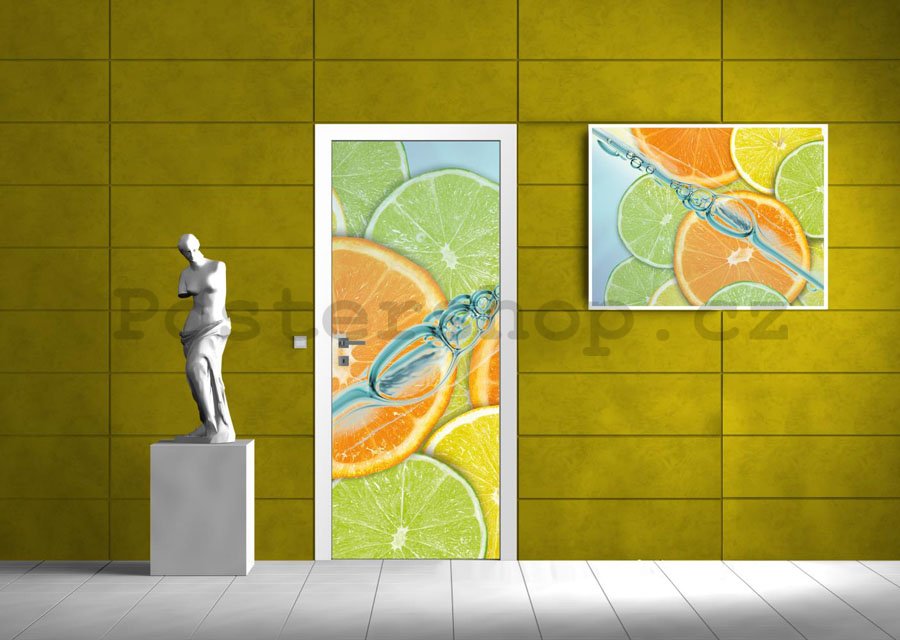Fototapeta samolepící: Pomeranče a limetky - 211x91 cm