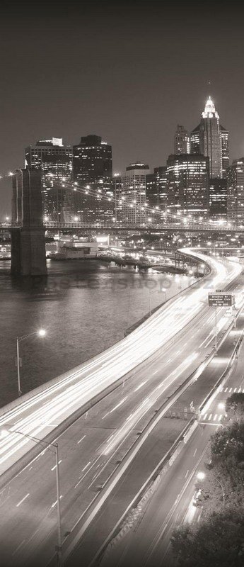 Fototapeta: Černobílý Brooklyn Bridge (1) - 211x91 cm