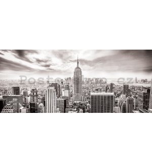 Fototapeta: Pohled na New York (černobílá) - 104x250 cm