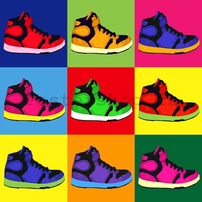 Obraz na skle - Tenisky, Pop Art sneakers (2)