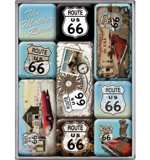 Sada magnetů – Route 66 Red Car