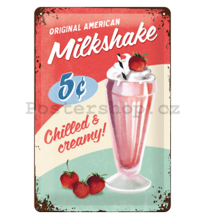 Plechová cedule - Milkshake