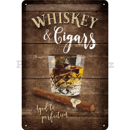 Plechová cedule - Whiskey & Cigars