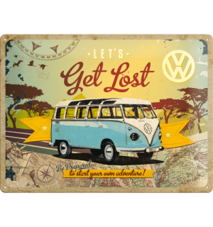 Plechová cedule: VW Let's Get Lost - 30x40 cm