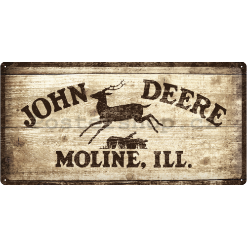 Plechová cedule – John Deere (dřevěný)
