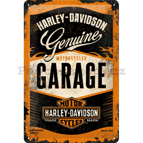 Plechová cedule: Harley-Davidson (Garage) - 30x20 cm