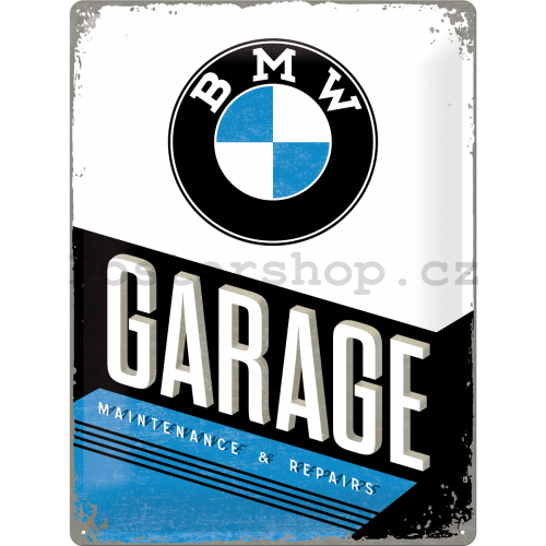 Plechová cedule: BMW Garage - 30x40 cm