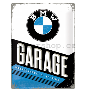 Plechová cedule: BMW Garage - 30x40 cm