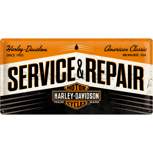 Plechová cedule - Harley & Davidson (Service & Repair)