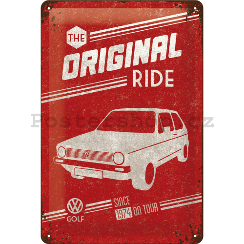 Plechová cedule - VW The Original Ride (Červená)