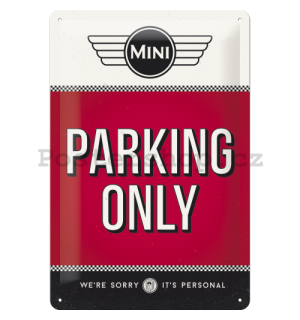 Plechová cedule – Mini Cooper Parking Only