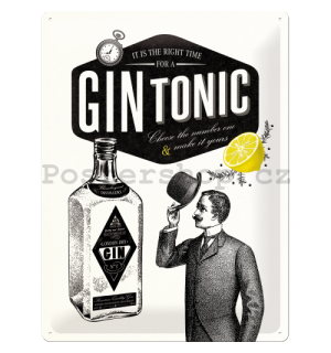 Plechová cedule: Gin Tonic - 30x40 cm