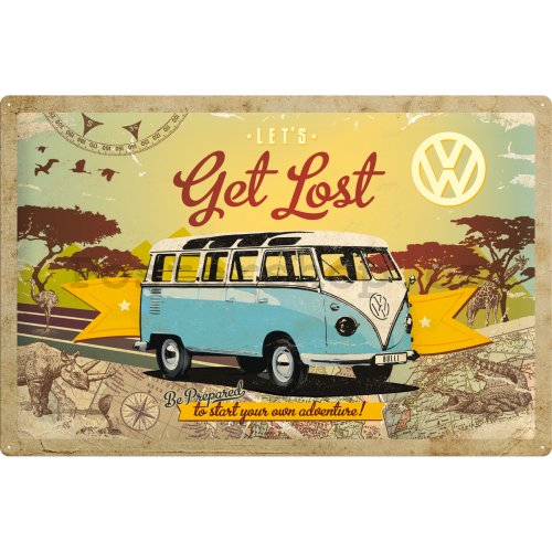 Plechová cedule – VW Let's Get Lost