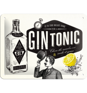 Plechová cedule: Gin Tonic - 20x15 cm