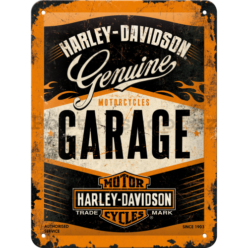 Plechová cedule: Harley-Davidson (Garage) - 20x15 cm