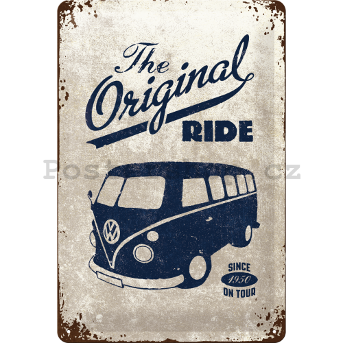 Plechová cedule – VW The Original Ride (Šedá)