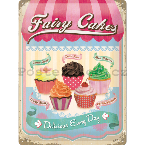 Plechová cedule – Fairy Cakes Cup Cakes