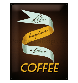 Plechová cedule: Coffee - 40x30 cm