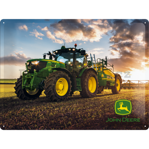 Plechová cedule: John Deere (Traktor) - 30x40 cm