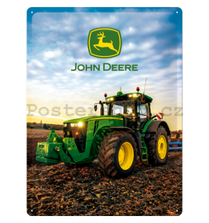 Plechová cedule: John Deere (Traktor) - 40x30 cm