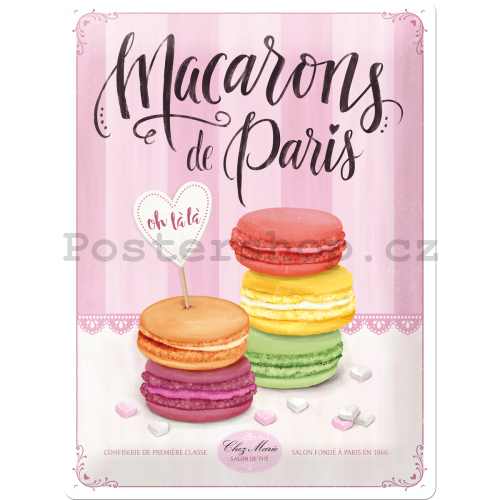 Plechová cedule – Macarons de Paris