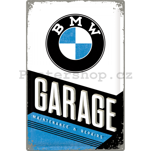 Plechová cedule: BMW Garage - 60x40 cm
